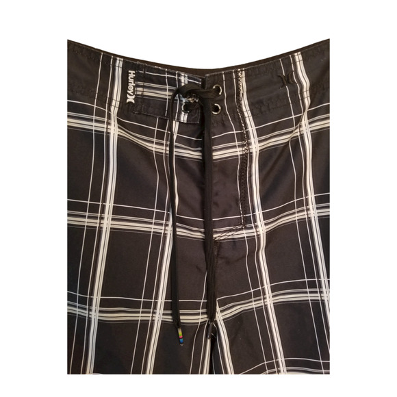 Hurley Swim Shorts Black White Pattern Men's Size 36‎ INSEAM 10 - Picture 3 of 5